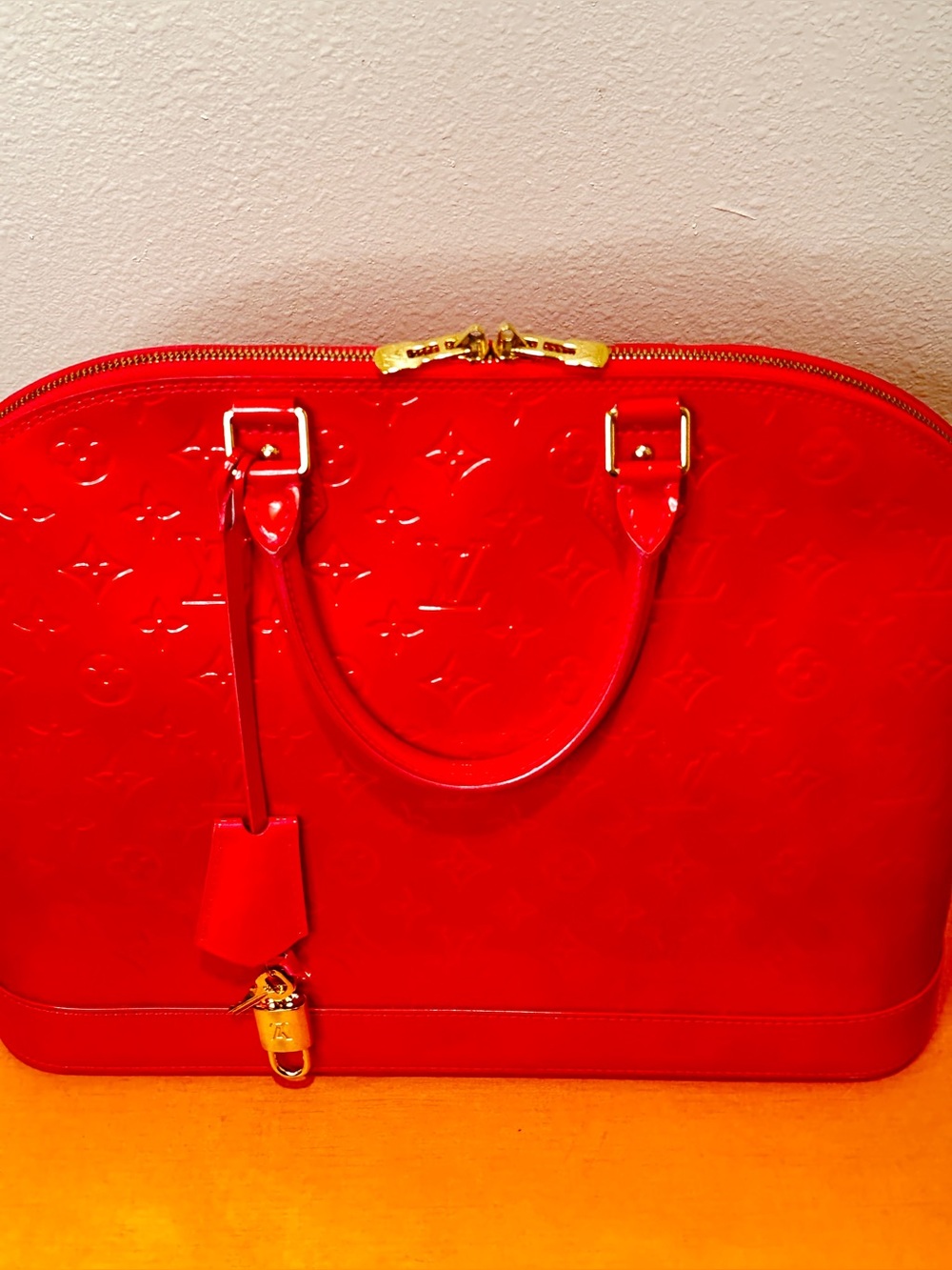 Louis Vuitton Alma PM Monogram Vernis Red Patent Leather Handbag - Picture 2 of 16